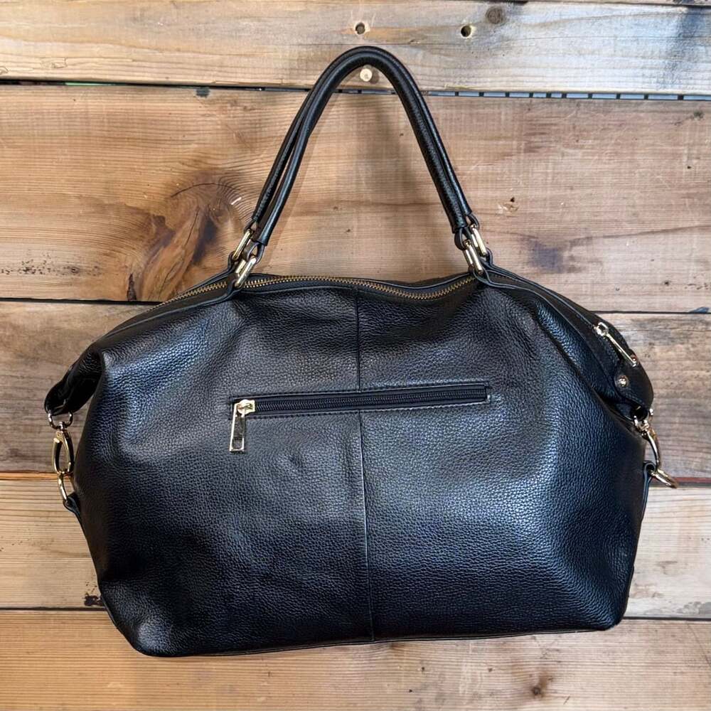 Ora Delphine Black Leather Hobo Bag